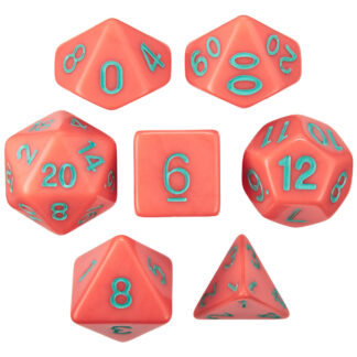 Set Of 7 Dice - Poisoned Apple - Solid Red With Green Paint