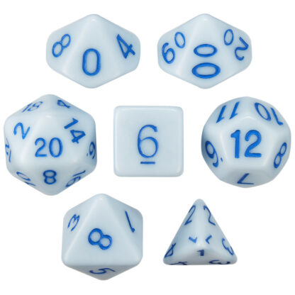 Set Of 7 Dice - Frostbourne - Solid Blue With Blue Paint