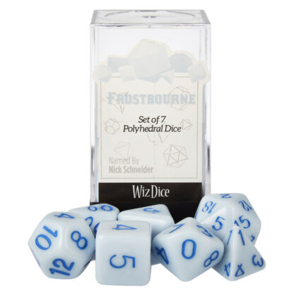 Set Of 7 Dice - Frostbourne - Solid Blue With Blue Paint - Image 3