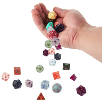 Set Of 7 Dice - Frostbourne - Solid Blue With Blue Paint - Image 5