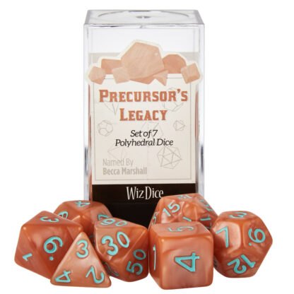 Set Of 7 Dice - Precursor's Legacy - Pearlized Copper With Green Paint - Image 5