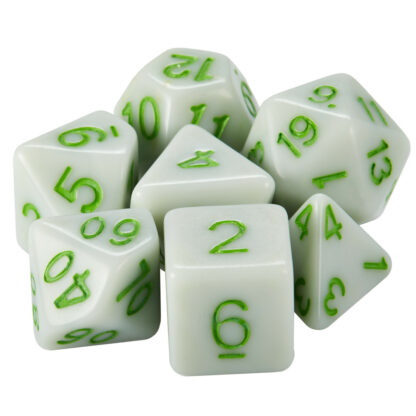 Set Of 7 Dice - Grave Moss - Solid Green With Green Paint - Image 2