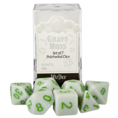 Set Of 7 Dice - Grave Moss - Solid Green With Green Paint - Image 5