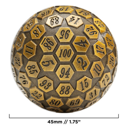 Giant Metal Polyhedral d100 Dice - 45mm (Ancient Gold) - Image 3