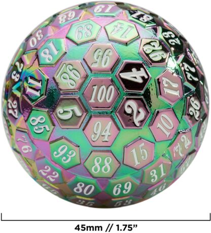 Orb of Predestined Fate: Prismatic Spray - Giant Metal Polyhedral d100 Dice - Image 3