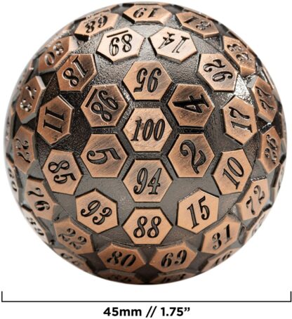 Orb of Predestined Fate: Ancient Copper - Giant Metal Polyhedral d100 Dice - Image 3