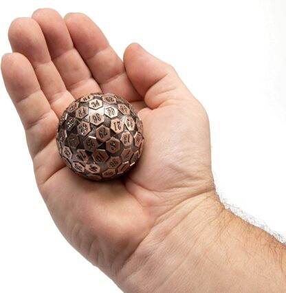 Orb of Predestined Fate: Ancient Copper - Giant Metal Polyhedral d100 Dice - Image 2