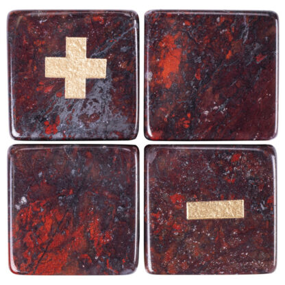 Handmade Stone Fudge Dice, Poppy Jasper, 4-Pack - Image 5