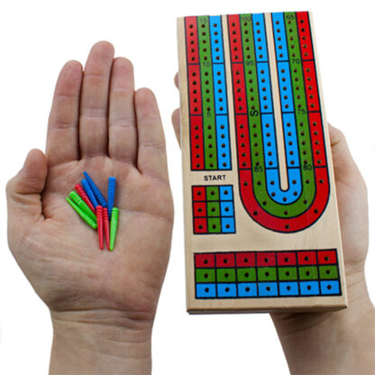 Wooden 3 Track Cribbage Board - Image 4