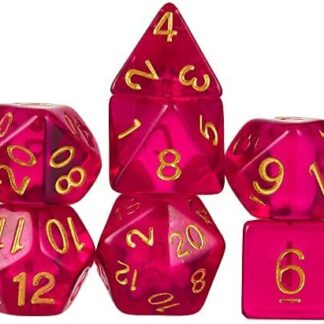 7 Die Polyhedral Dice Set - Faerie Fire (Translucent Hot Pink)