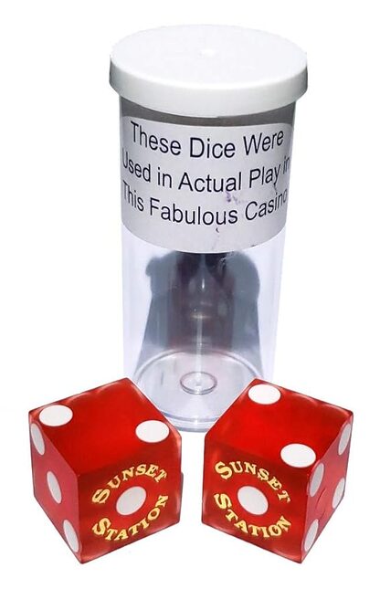 Pair (2) of 19mm Dice Used at the Sunset Station Casino (Copy) - Image 2
