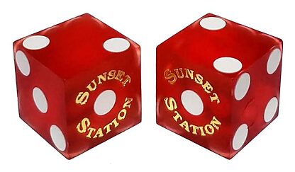 Pair (2) of 19mm Dice Used at the Sunset Station Casino (Copy)