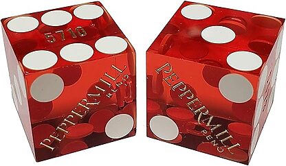 Pair (2) of Official 19mm Casino Dice Used at Peppermill Casino