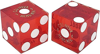 Pair (2) of Cal-Neva 19 MM Official Casino Dice Red