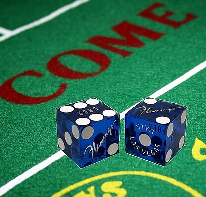 Pair (2) of Flamingo 19 MM Official Casino Dice Blue - Image 2