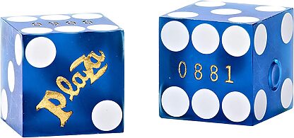 Pair (2) of Official 19mm Casino Dice Used at Plaza Casinos