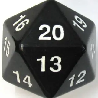 55mm Countdown D20 Dice (Black)