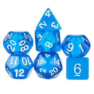Wiz Dice Polyhedral Dice Set, Translucent Blue