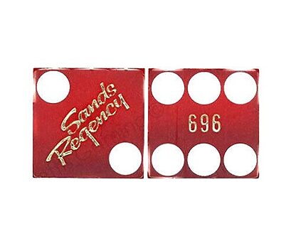 Pair (2) of Sands Regency 19 MM Official Casino Dice Red