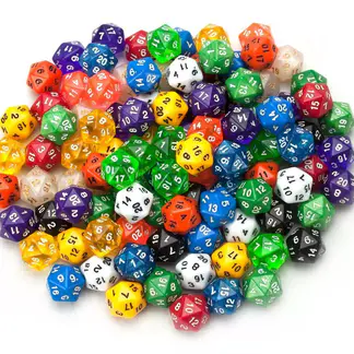 Wiz Dice Random D20 Polyhedral Dice (100+ Count)