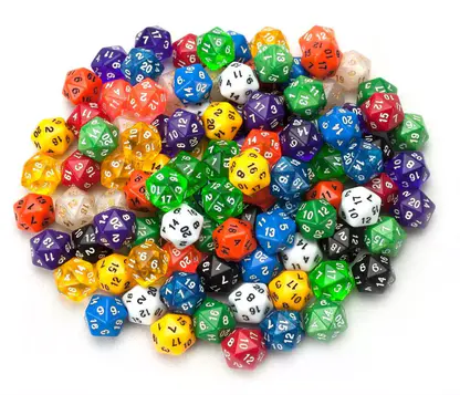 Wiz Dice Random D20 Polyhedral Dice (100+ Count)