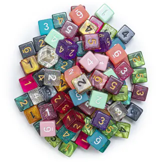 Wiz Dice Random D6 Polyhedral Dice (100+ Count)