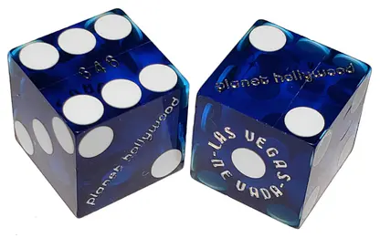 Pair (2) of Planet Hollywood 19 MM Official Casino Dice