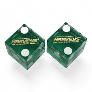 Pair (2) of Harveys 19 MM Official Casino Dice Green